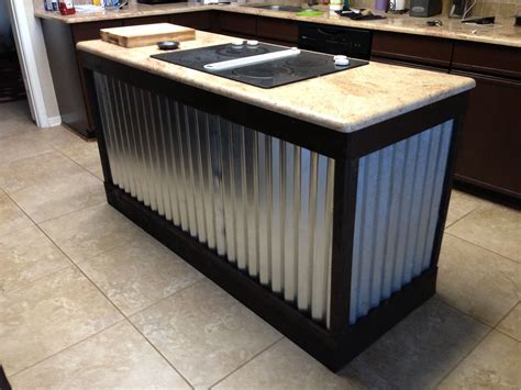 corrugated panel kitchen island